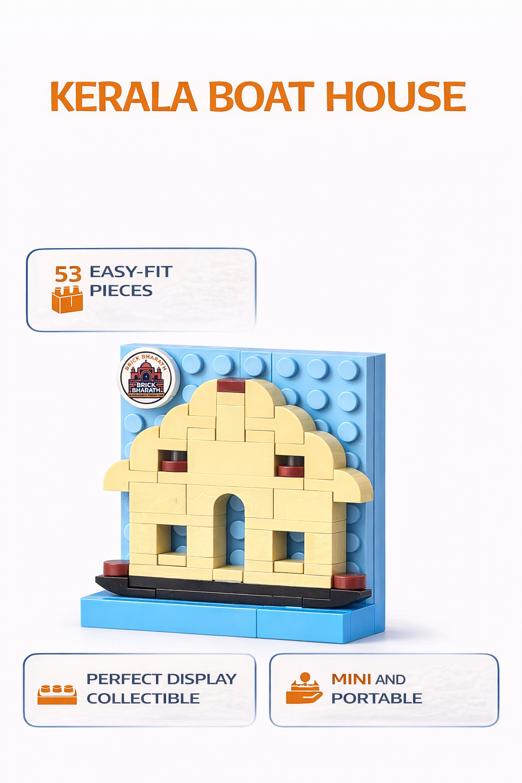 Kerala Houseboat – Brick Fridge Magnet - Image 2