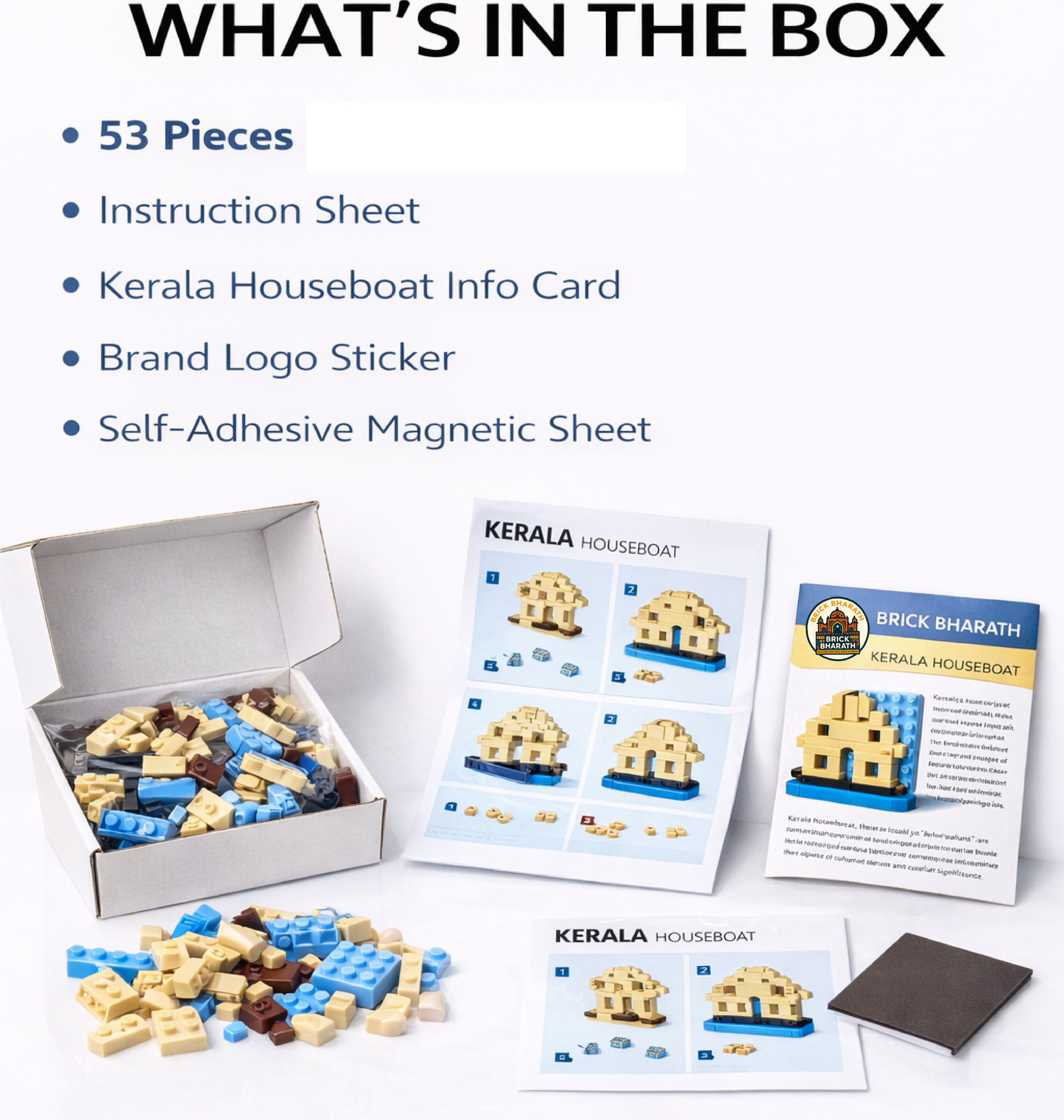 Kerala Houseboat – Brick Fridge Magnet - Image 5